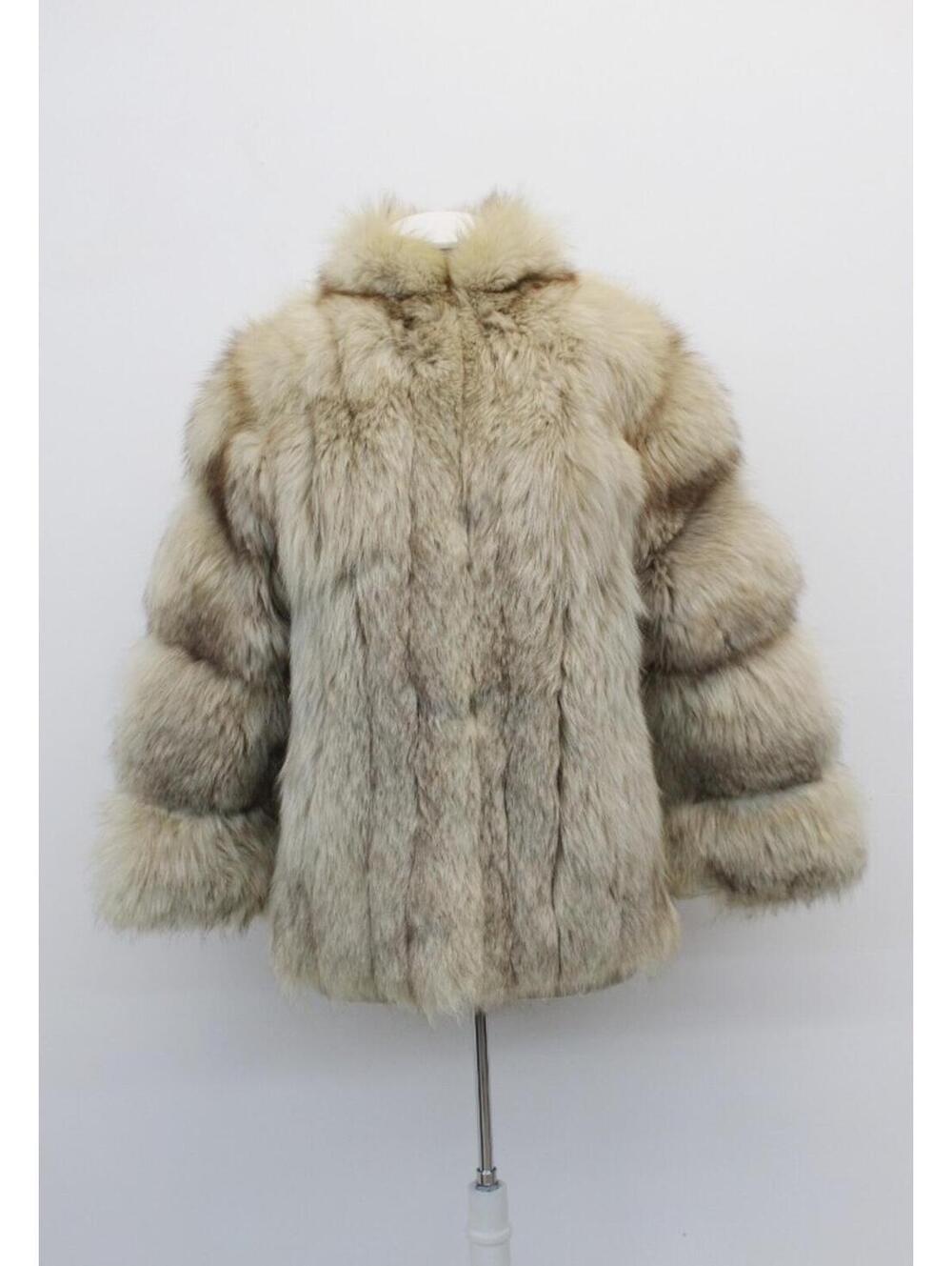 Excellent Norwegian Blue Fox Fur Coat Jacket Women Woman Size 2-4 Petite